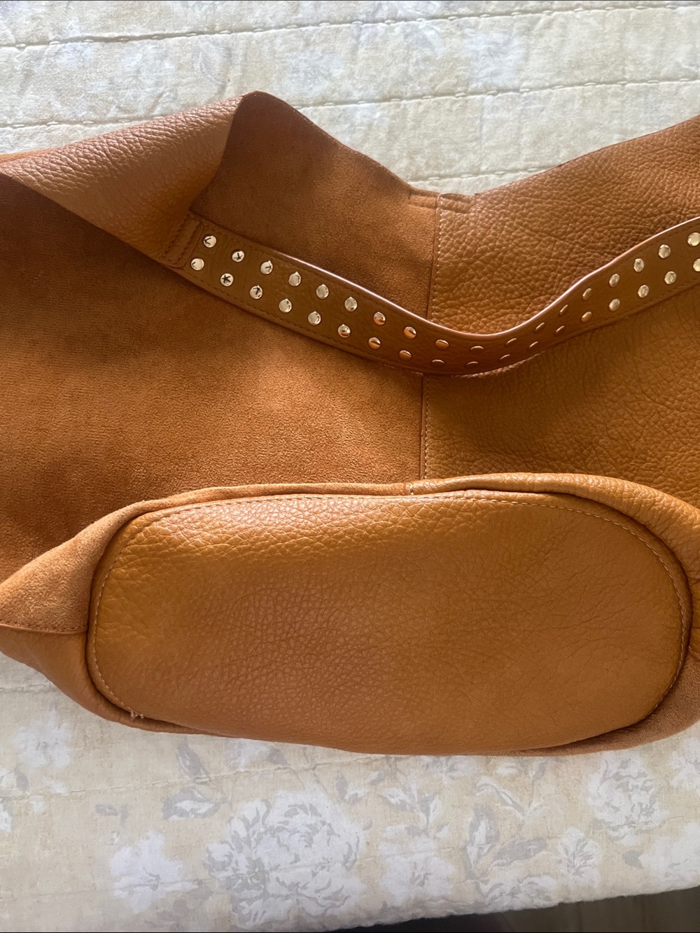 Shiraleah Cognac Brown Studded Strap Hobo Bag - Picture 4 of 7